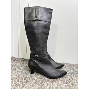 Cole Haan Boots Womens 9 Elinor Delicate Tall Riding Witchy Goth Leather Heeled